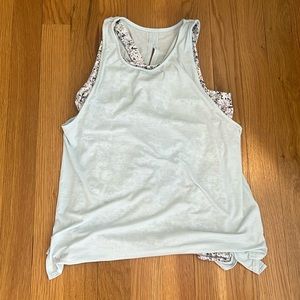 Athleta girl light blue double layered tank top